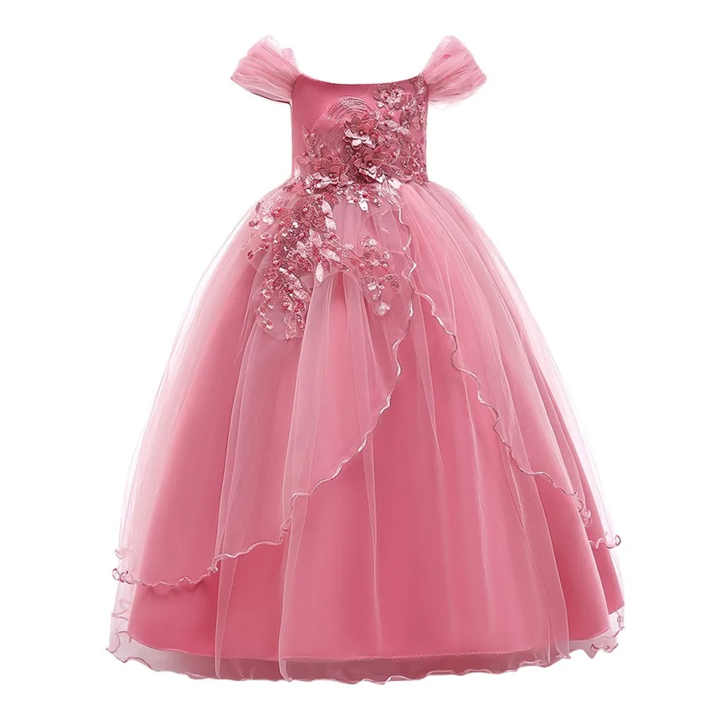 

Children Luxury Party Formal Dress For Wedding Birthday Kids Christmas Ceremonies Dresses For Girls Lace Tutu Flower Girls Dress