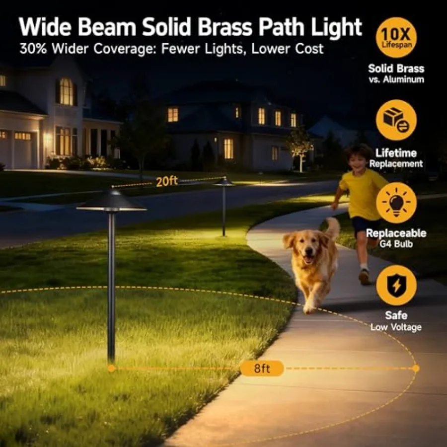 Low Voltage Landscape Path Light Brass 9