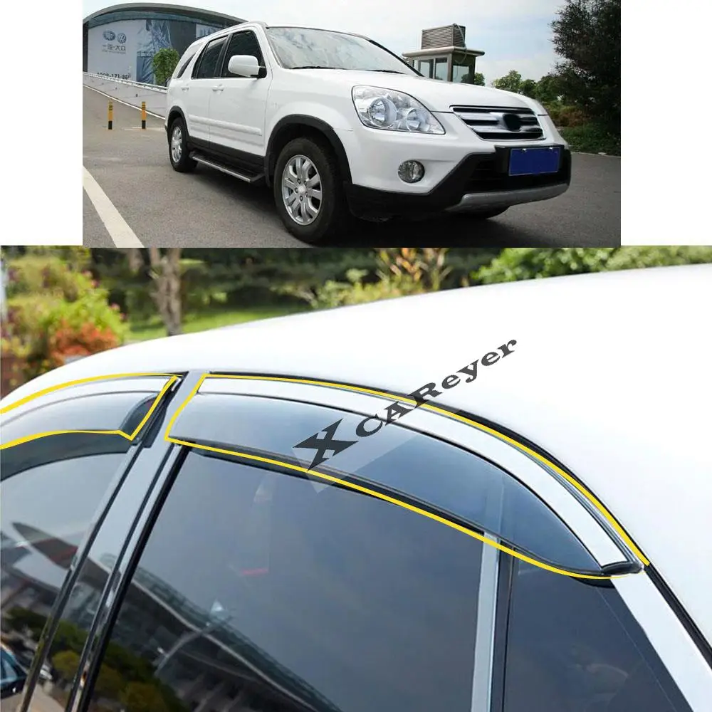 For Honda CRV CR-V 2001 2002 2003 2004 2005 2006 Car Body Styling Sticker Plastic Window Glass Wind Visor Rain/Sun Guard Vent