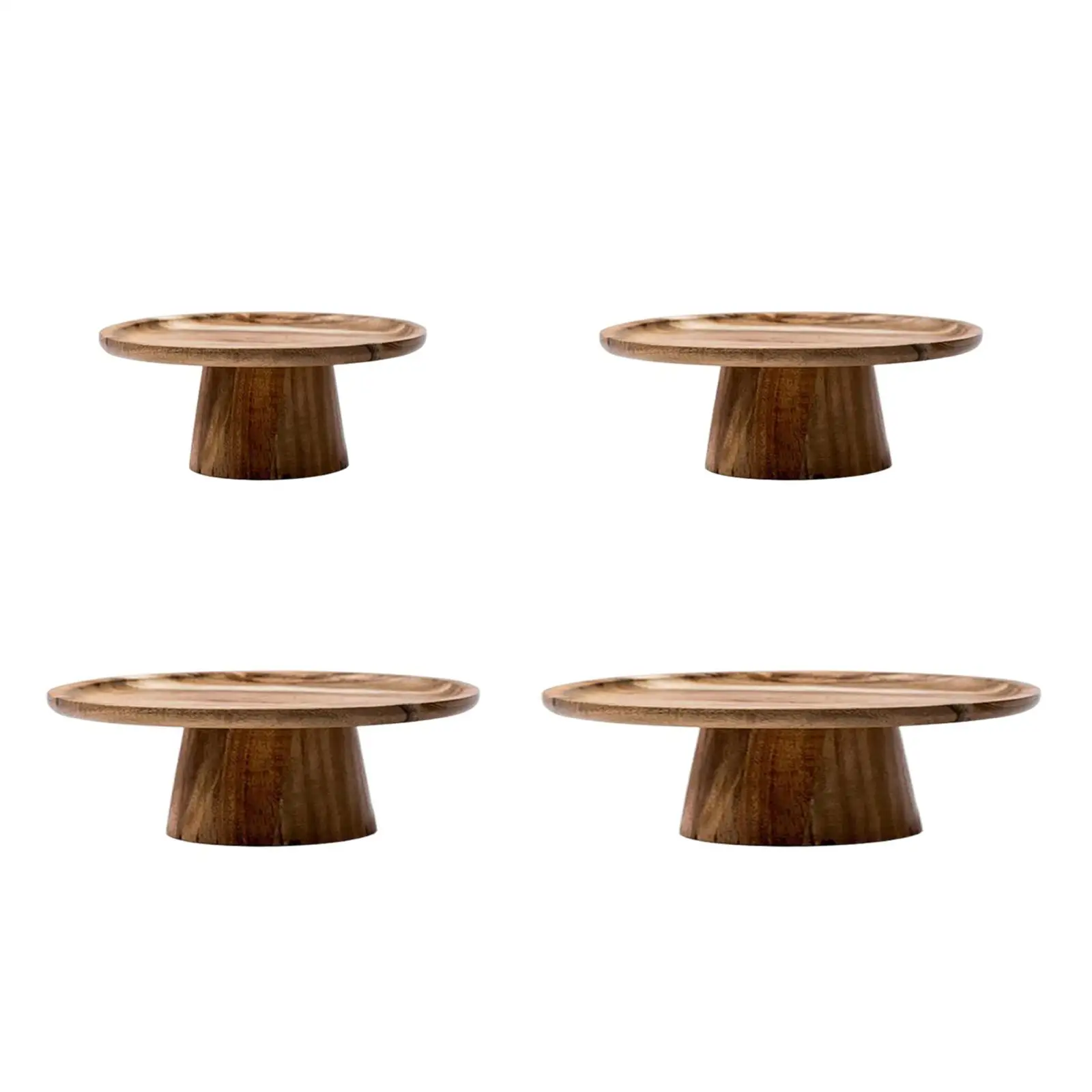 Solid Wooden Tray High-Footed Cake Plate Household Pedestal Stand for Sushi,Dessert,Fruit Snack Display