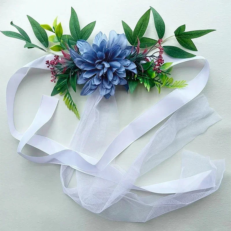 1pc Hochzeit Gang Stuhl zurück Blume künstliche Eukalyptus blatt gebunden Blume Kirche Stuhl Bank Bögen für Hochzeits zeremonie dekorieren