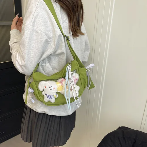 Bolso cruzado dulce universitario Bolso de hombro para ir al trabajo de estilo japonés Bolso Ita moderno y versátil