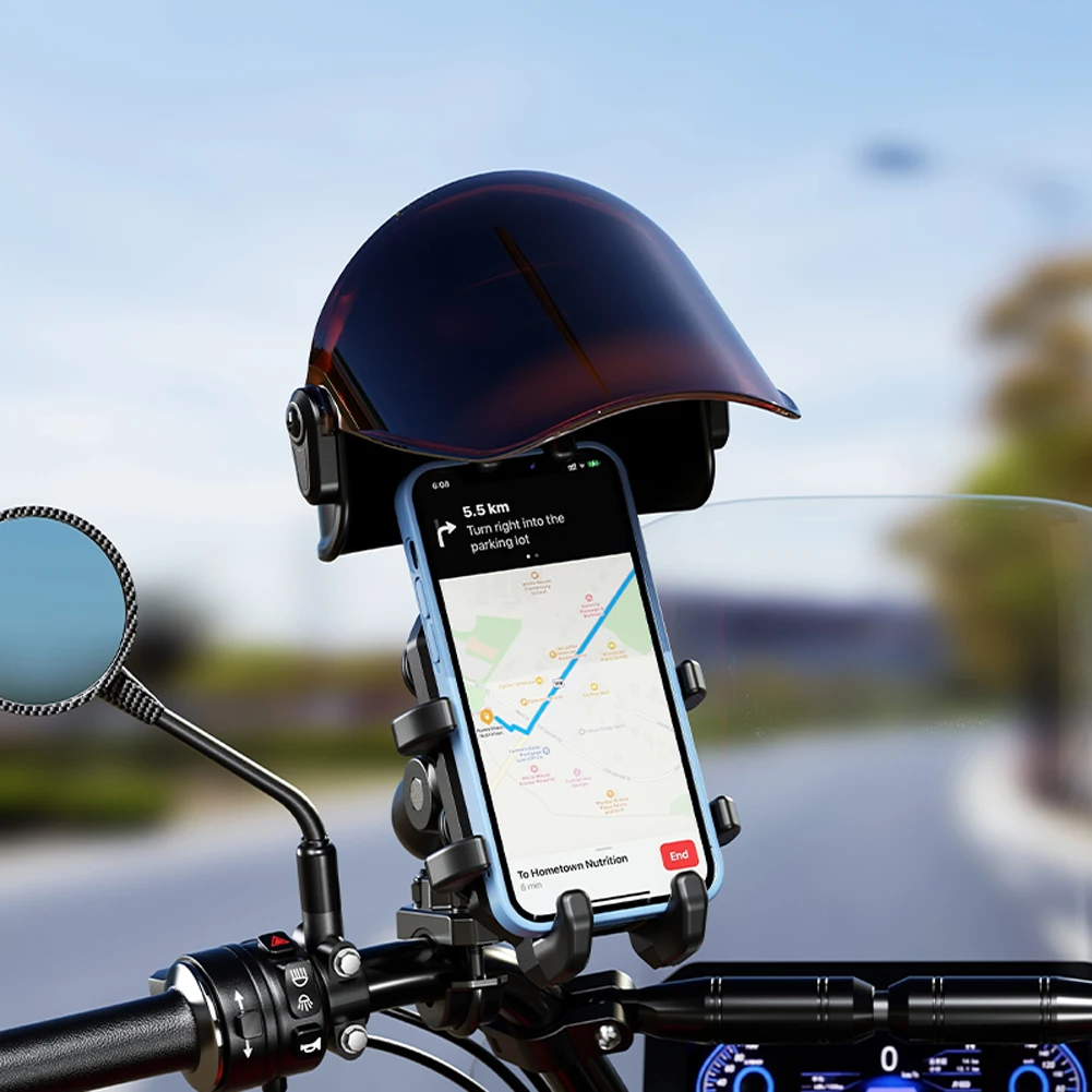 Small Helmet Rider Waterproof Mini Cell Phone Holder Hat Sunshade Motorcycle Mobile Phone Helmets Rainproof