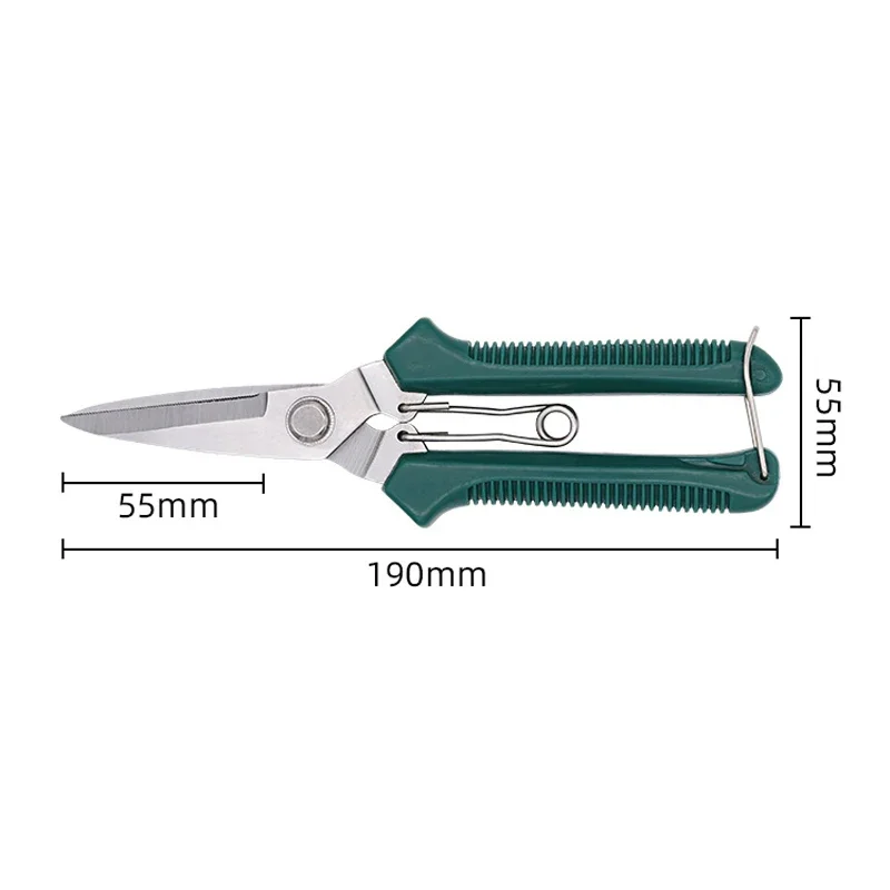 190mm Straight Head Pruning Shears Non-slip HandleStainless Steel Outils Manuels Household Bonsai Garden Scissors Pruing Shear