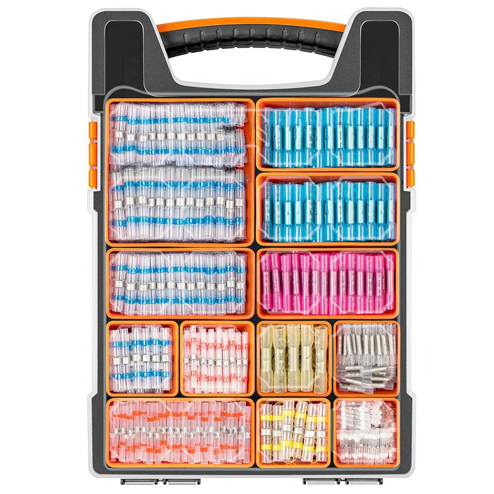 1100Pcs Boxed 26-10AWG Solder Seal Heat Shrink Wire Connectors Kit, Waterproof Solder Ring Terminals Assortment