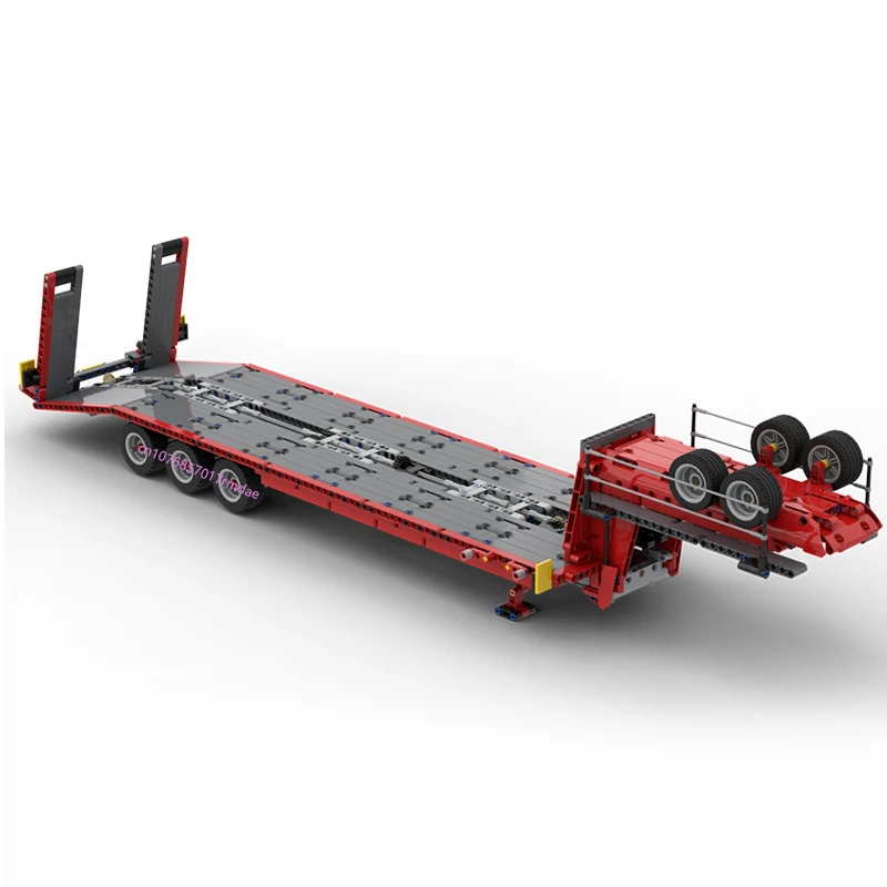 MOC Engineering Container Low Loader Semitrailer Hooklift Semi-Trailer Gooseneck Truck creative ideas ChildToy Technology Blocks