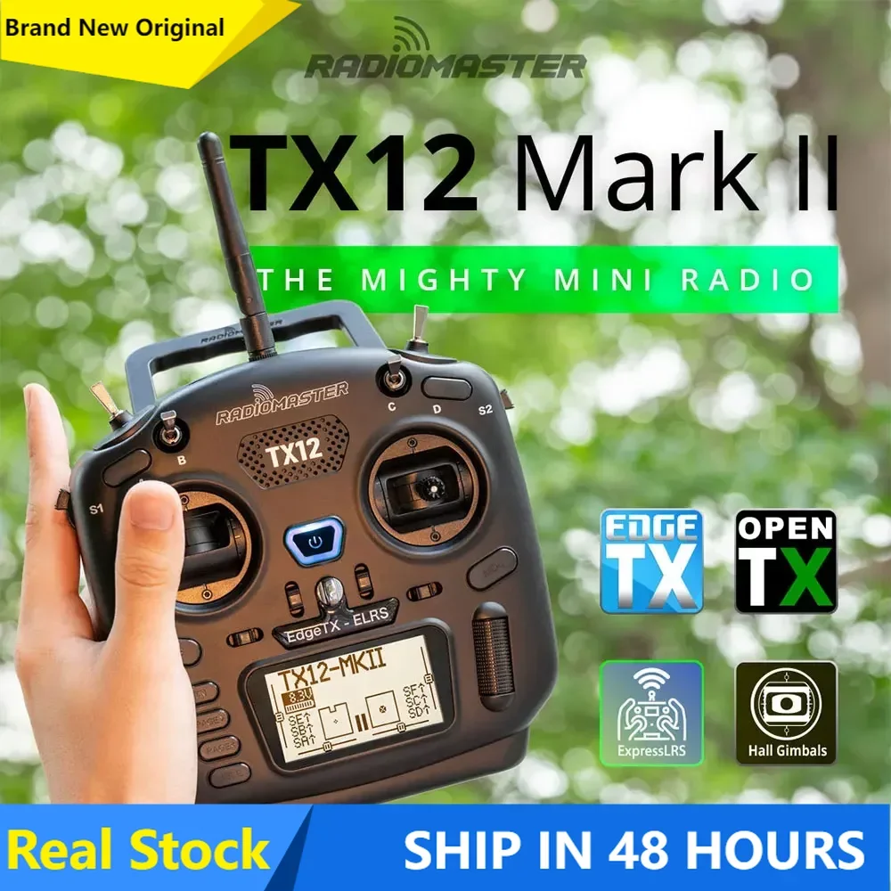 

RadioMaster TX12 MKII 2.4G CC2500 / ExpressLRS ELRS 16CH EdgeTX / OpenTX Compatible Digital Proportional Radio System