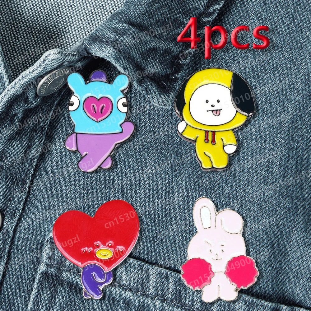 Épingles en émail de dessin animé Bt21 Rick pour enfants, broches en métal mignonnes personnalisées, insignes de revers, cadeau de bijoux drôles, Anime, GérFriends