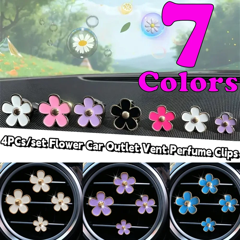 

4PCs Car Flower-shape Outlet Vent Perfume Clips High-looking Air Freshener Diffuser Perfume Clip Auto Interior Decoration