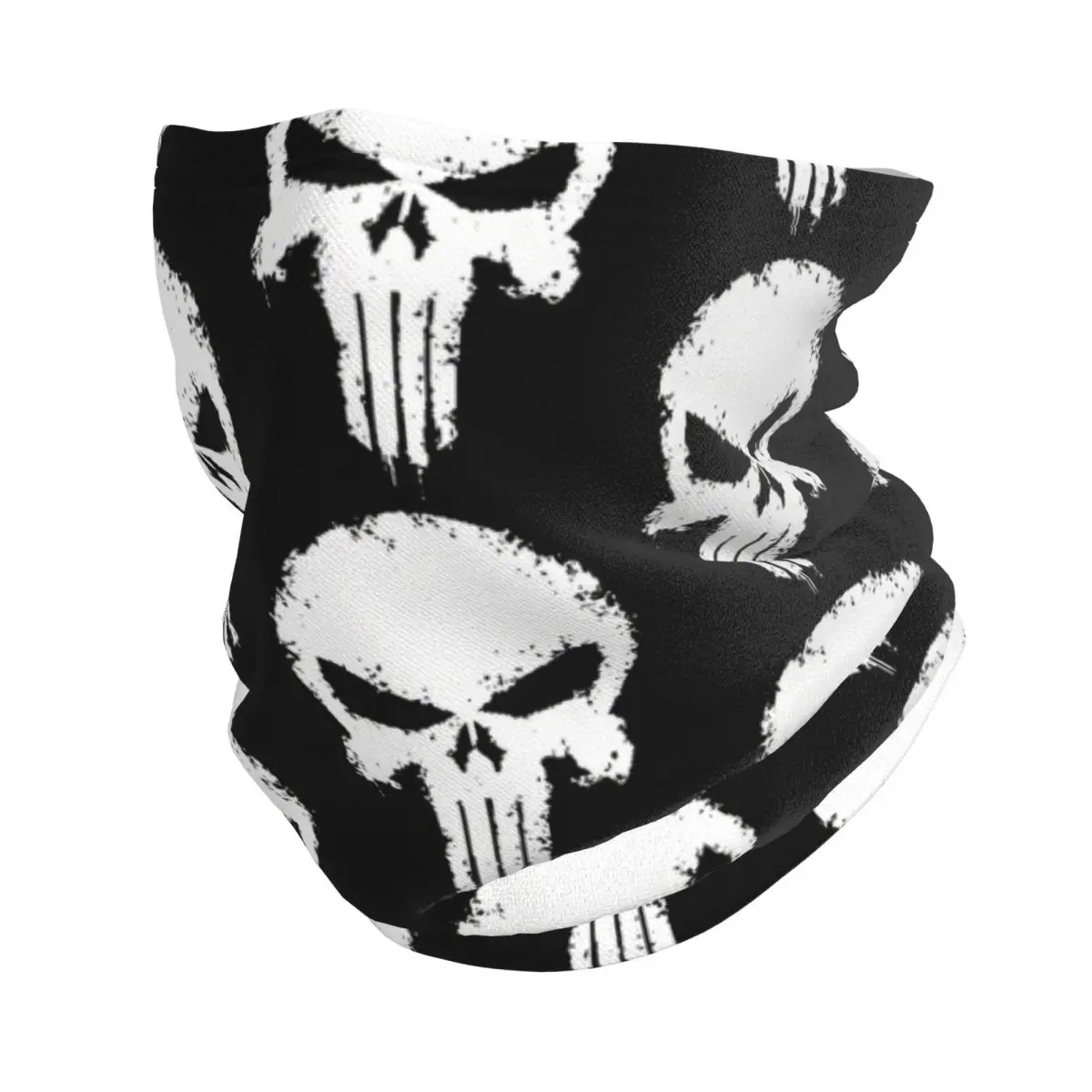 Punisher Splatter Effect Skull Bandana Neck Gaiter Windproof Face Mask Scarf Cover Women Men Headwear