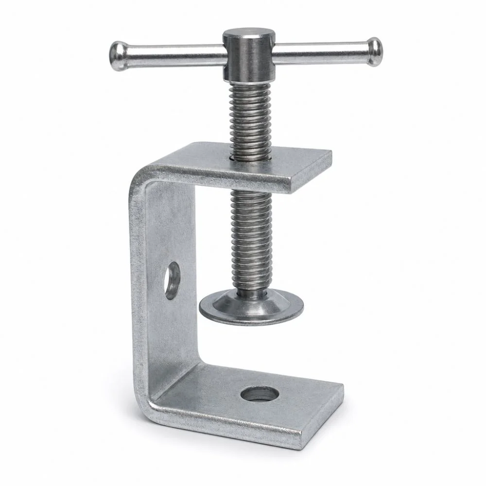 304 Stainless Steel C-clamp Adjustable Sliding RodType Square Clamp 40-69mm Opening Sturdy Fixed Holder Clip Hardware Fasteners