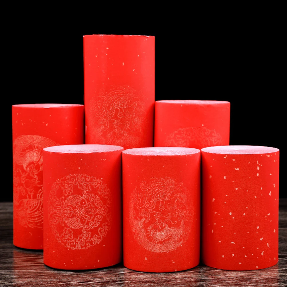 

1 Roll Red Paper Spring Festival Couplets Scroll Rice Paper Chinese Blank Writing Craft Painting Character Scroll For New Year