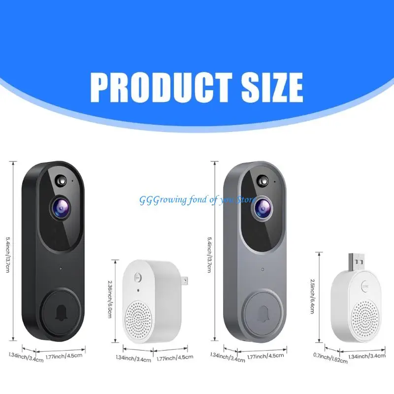 H9EB Kamera Bel Video Nirkabel Bicara 2 Arah dengan Lonceng Penyimpanan Awan Bel Pintu Pengawasan Dalam Ruangan Luar Ruangan