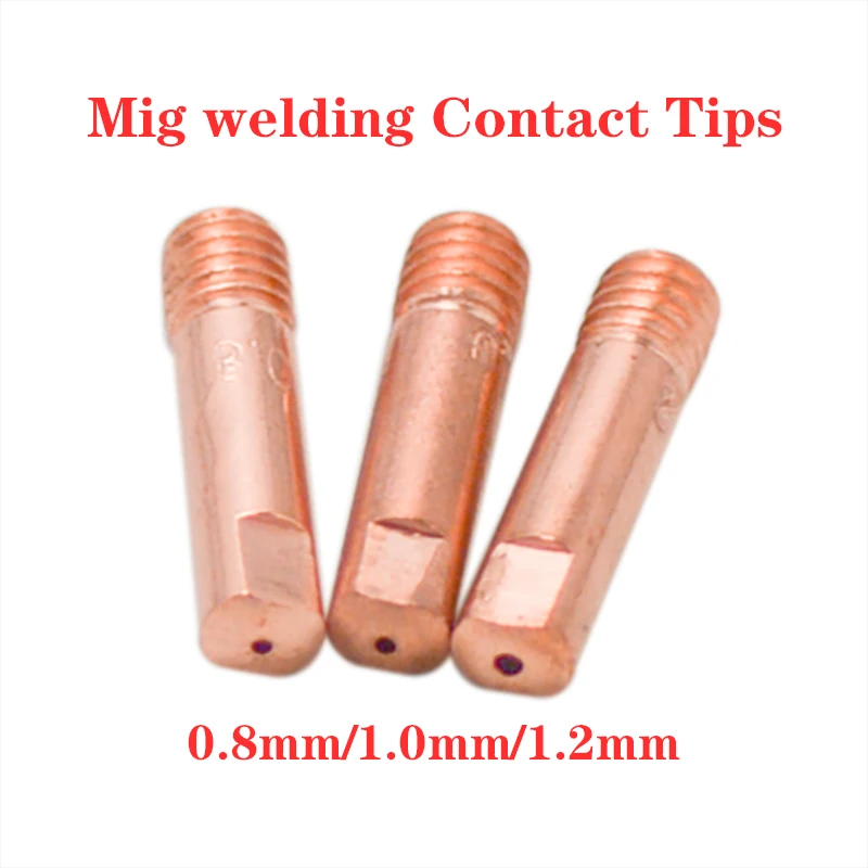 10Pcs/set 0.8mm/1mm/1.2mm Tip Gas Nozzle For MB-15AK M6*25mm MIG/MAG Welding Torch Contact Tip Gas Nozzle Tip Holder