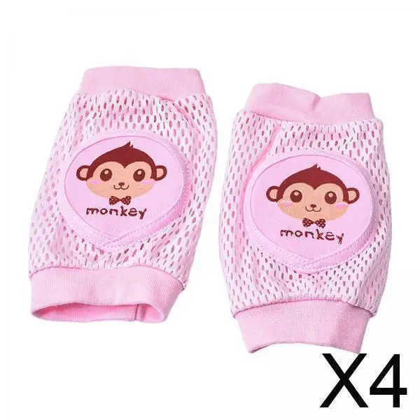 

4xAdjustable Baby Crawling Knee Pads AntiSlip Cushion for Toddlers Pink