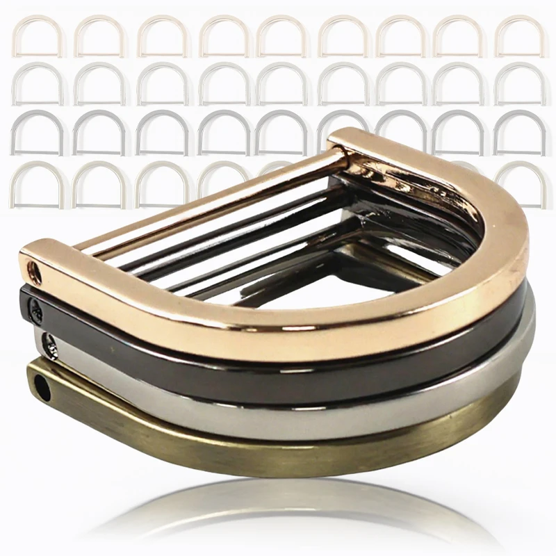 

10Pcs 10-38mm Metal Buckles Detachable Screw D Ring Clasp Keychain Strap D-ring Belt Buckle Carabiner Clips DIY Bag Accessories
