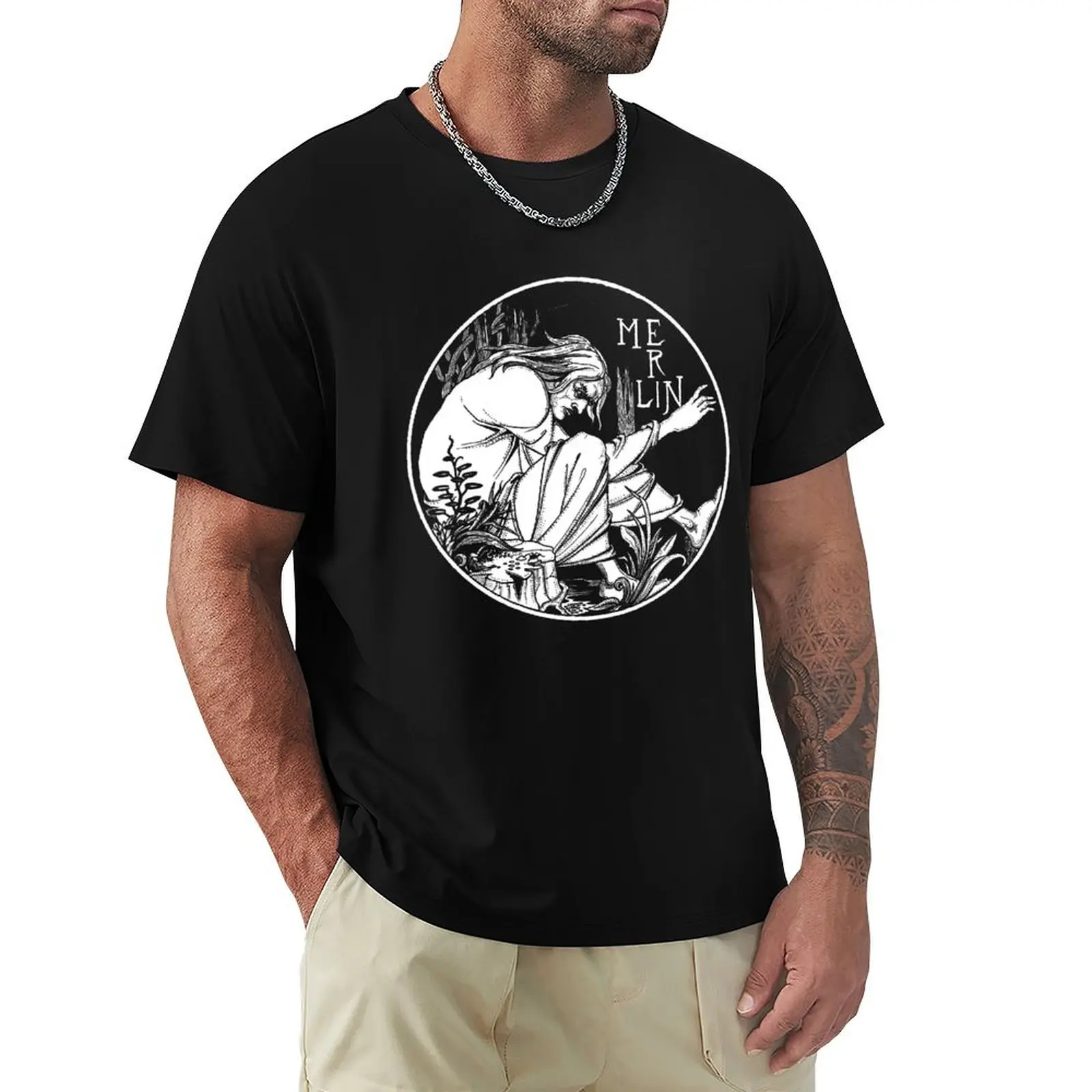 Aubrey Beardsley - Merlin T-Shirt Casual Trendy Streetwear Tee Shirt