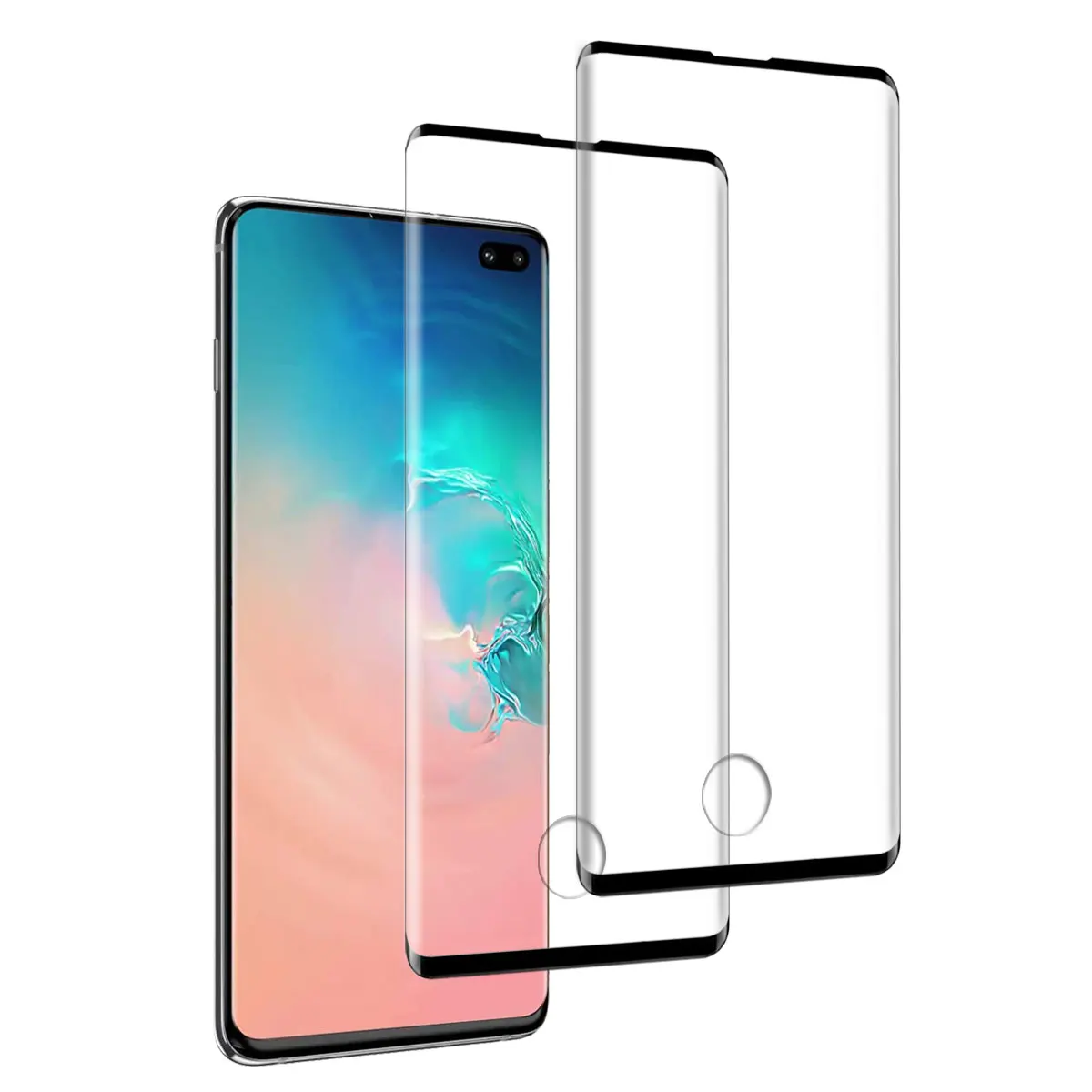 For Samsung Galaxy S10/S10 Plus/S10+/S10e/S10 5G Case Friendly Full Coverage Clear Tempered Glass Screen Protectors 2-Pack