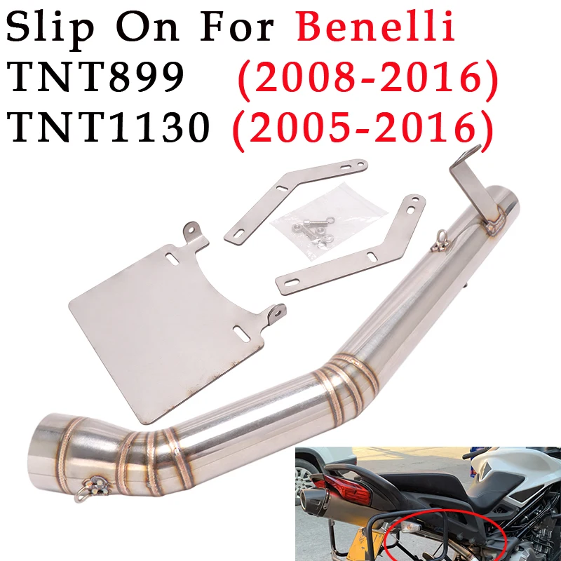 

Slip On For Benelli TNT 899 1130 TNT899 TNT1130 2005 - 2016 Motorcycle Exhaust Middle Link Pipe Adapter Connector Escape Muffler