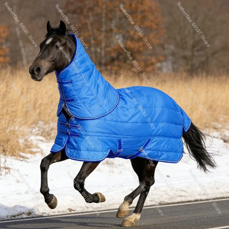 Autumn and winter horse care blanket thickened padded cotton breathable waterproof with scarf horse coat