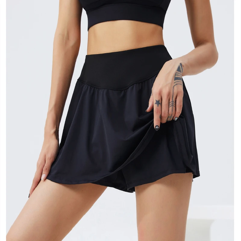 Women Tennis Hakama Tennis Skirts Sports Golf Skirt High Waist Fitness Shorts Athletic Running Short Badminton Workout Skort