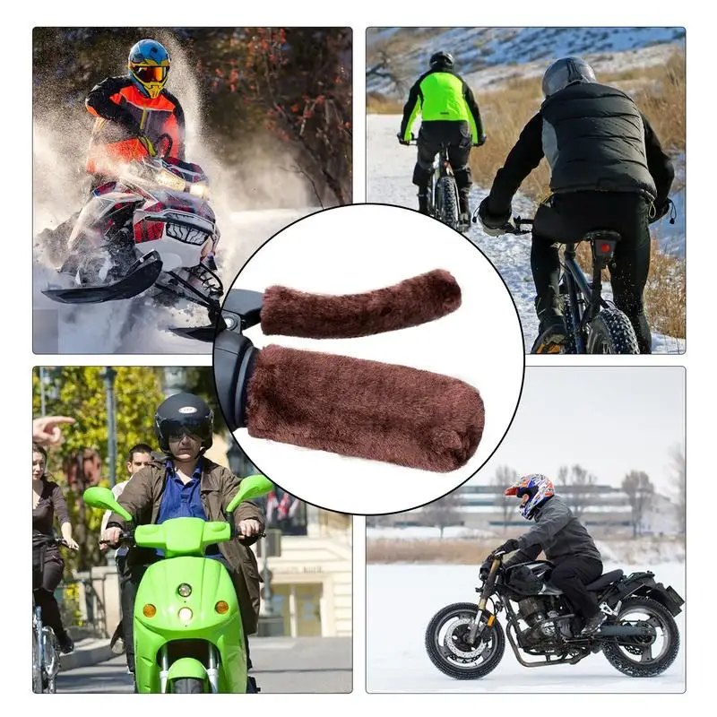 Empuñadura de palanca de freno cálida para bicicleta, funda de freno de felpa suave, gruesa, Protector de mano antideslizante, accesorios de ciclismo para paseos largos eléctricos