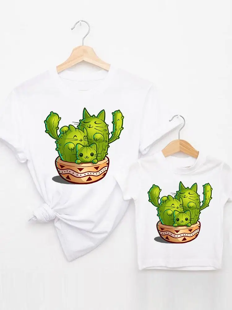 

Cactus Sweet Love Tee Family Matching Outfits Summer Women Kid Child Mom Mama Mother Tshirt Clothes O-neck Graphic T-shirt