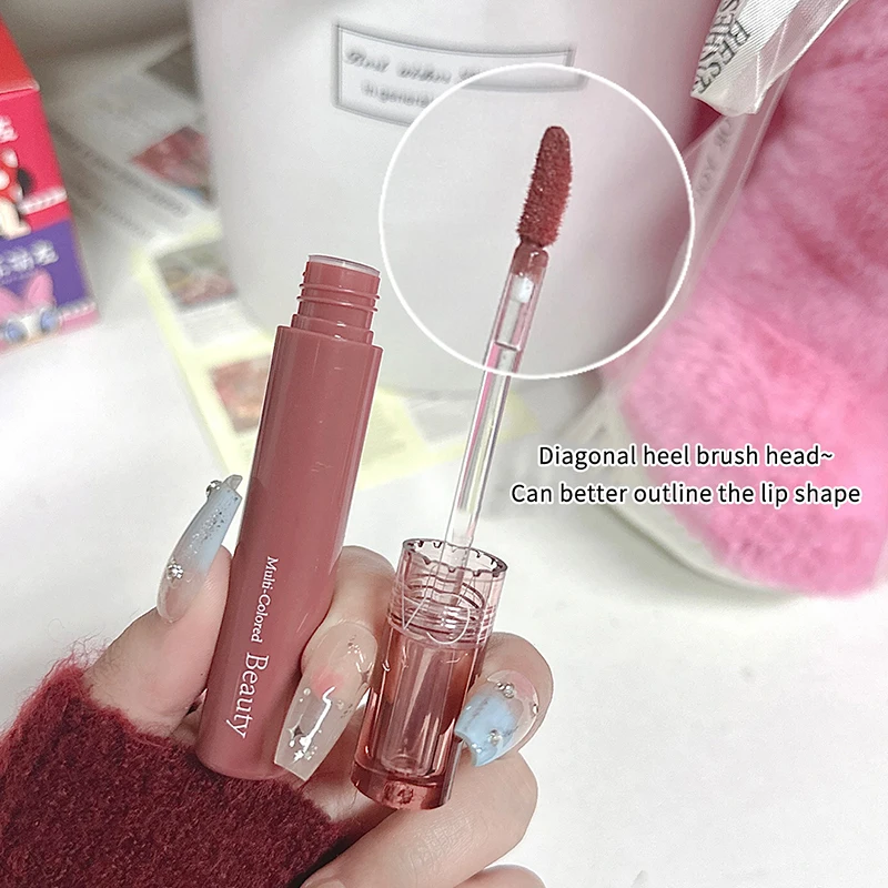 Brillo de labios con espejo, brillo de labios de larga duración, resistente al agua, hidratante, esmalte de labios de gelatina, no pegajoso, ligero, de alto pigmento para estudiantes