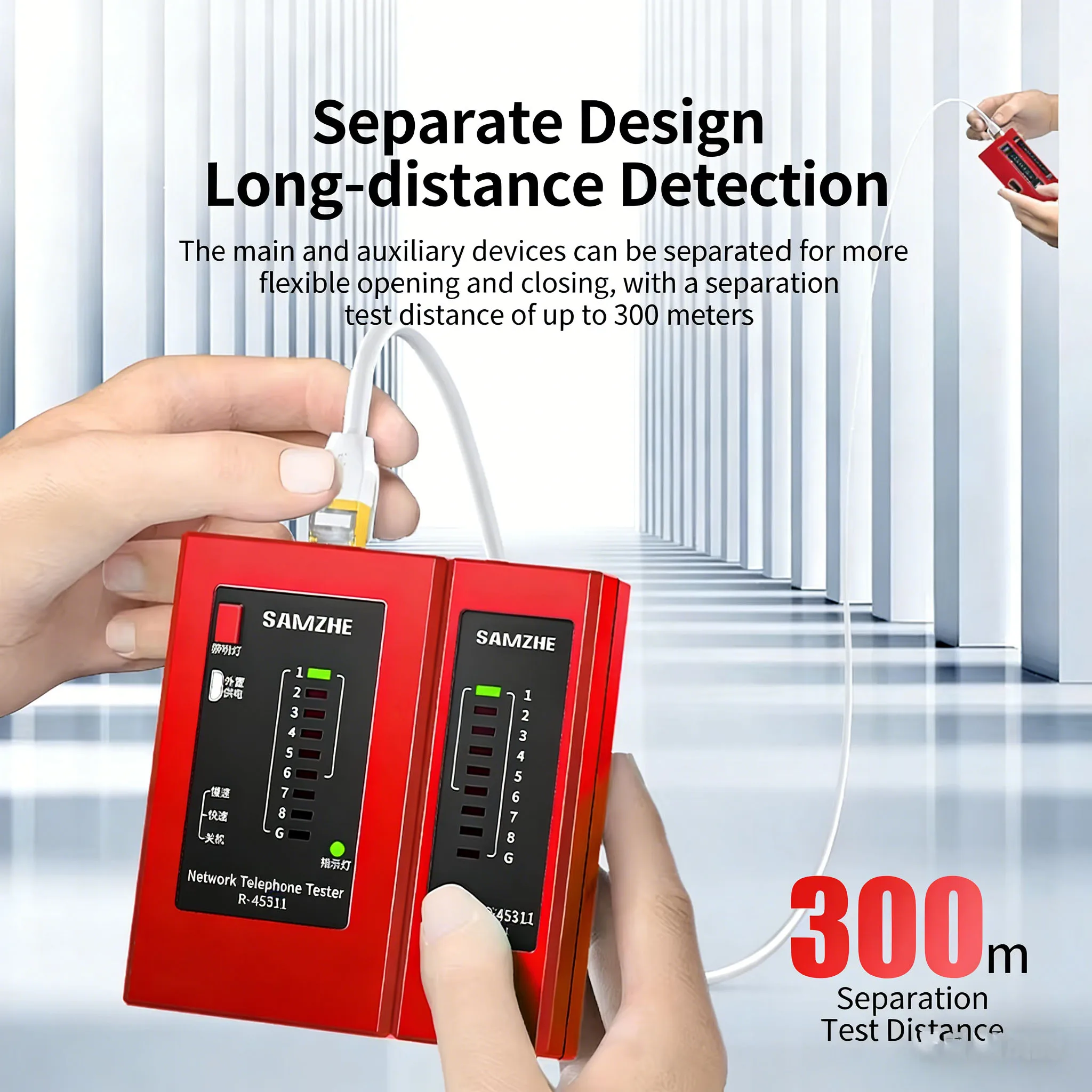 SAMZHE Multi-Function Network Cable Tester, RJ45 RJ11 Ethernet & Phone Line Tester, POE Wire Tracker, Professional Network Maint