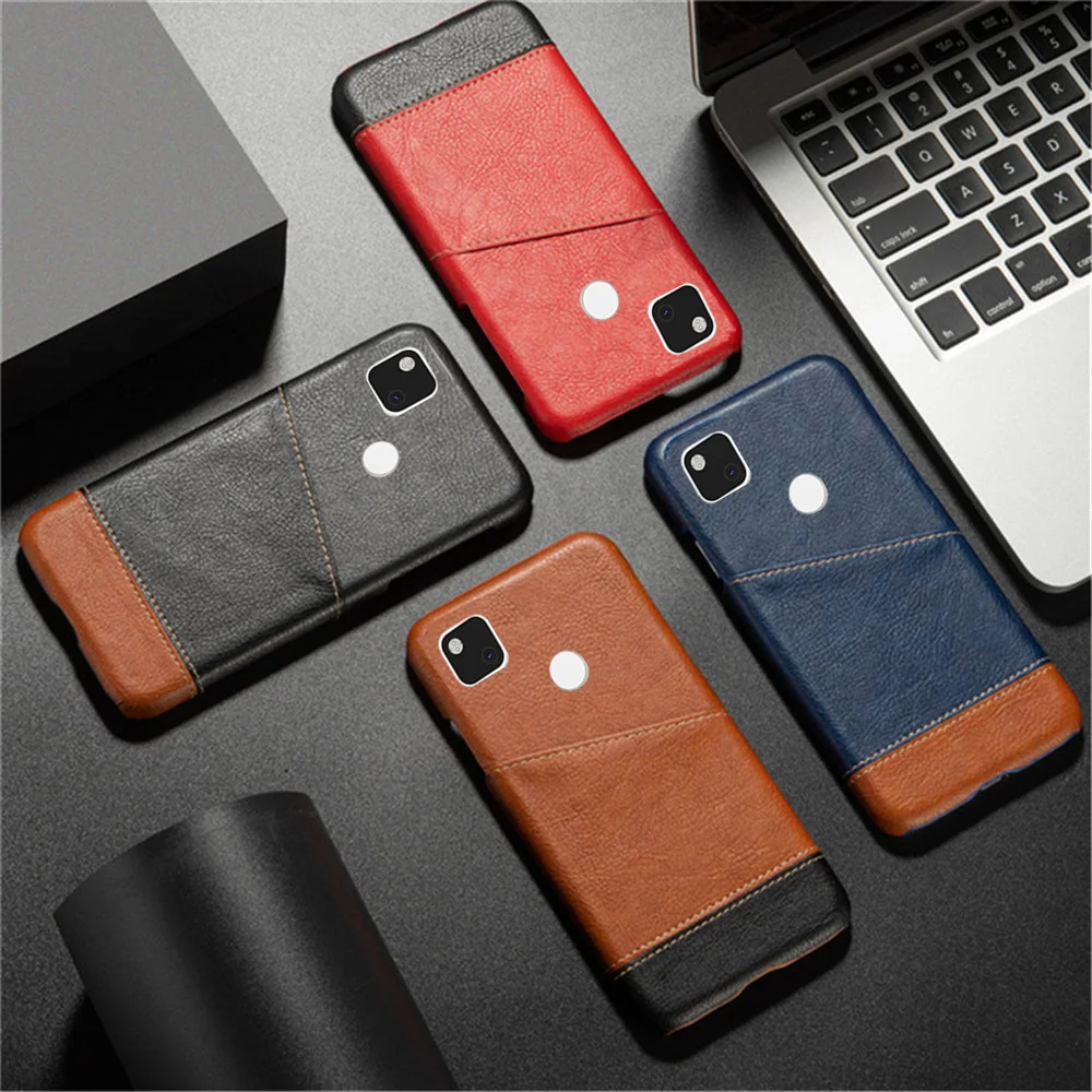 Mixed Splice PU Leather Credit Card Holder Cover for Pixel 4A 5 5a 5g fundas for Goolgle Pixel 4a 4 4XL 6 6A 6por 3A 3XL XL 2 3