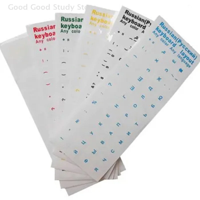 1PC Multicolour Russian Transparent Keyboard Stickers Language Alphabet Black White Label For Computer PC Dust Protection