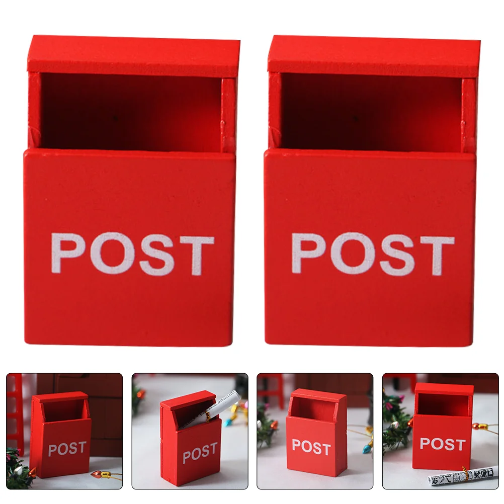 2pcs Mini House Mailbox DIY Adornment Mini Furniture Model Miniature Mailbox Mini Mailbox Miniature Furniture