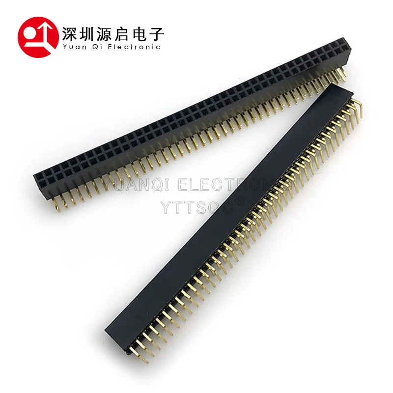 2.54mm R/A Double Row Female 2~40P PCB Board Right Angle Pin Header Socket Connector Pinheader 2*/4/6/10/20/40Pin For Arduino