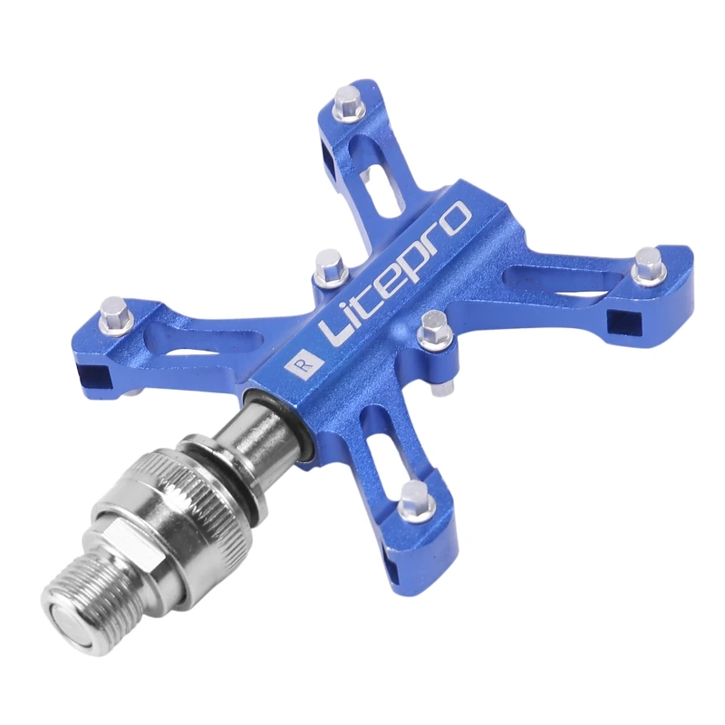 Litepro Quick Release Bicycle Pedals For Brompton Folding Bike Pedals Bearings Lightweight Pedals Blue