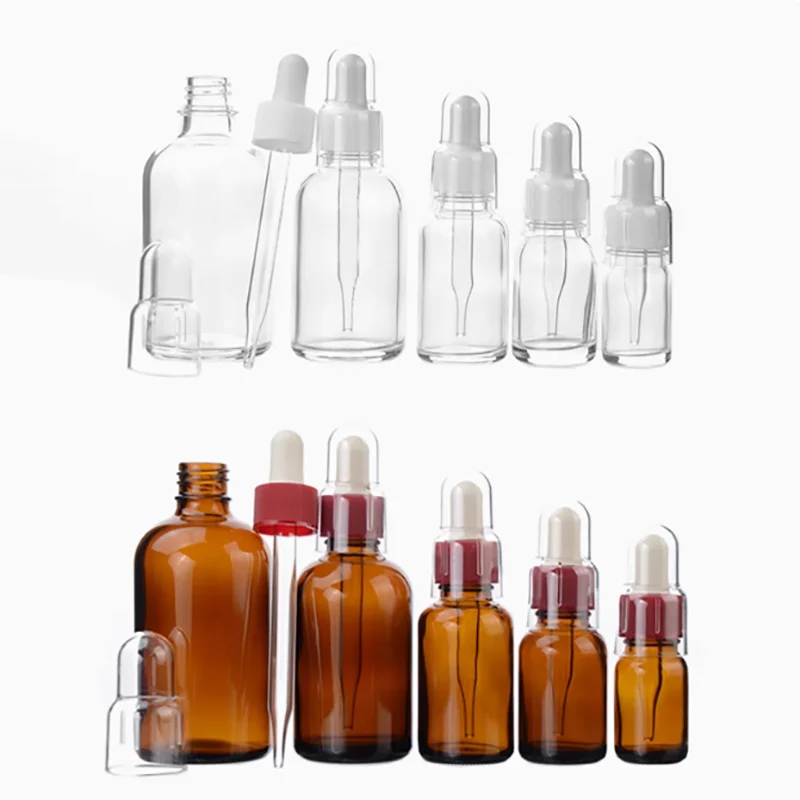 

White drop bottle brown drop bottle portable essential oil bottle cosmetic essence liquid packing small bottle straw bottle
