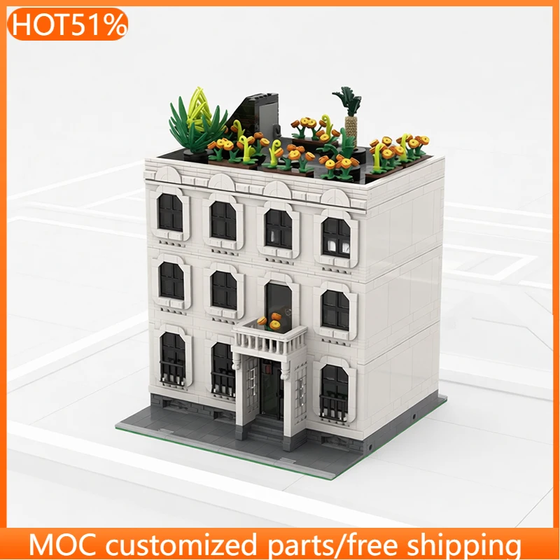 1995 PCS Construction Classic style garden villa MOC Customize Modular Building Block Simple Creative DIY Boys Assembly Toy Gift