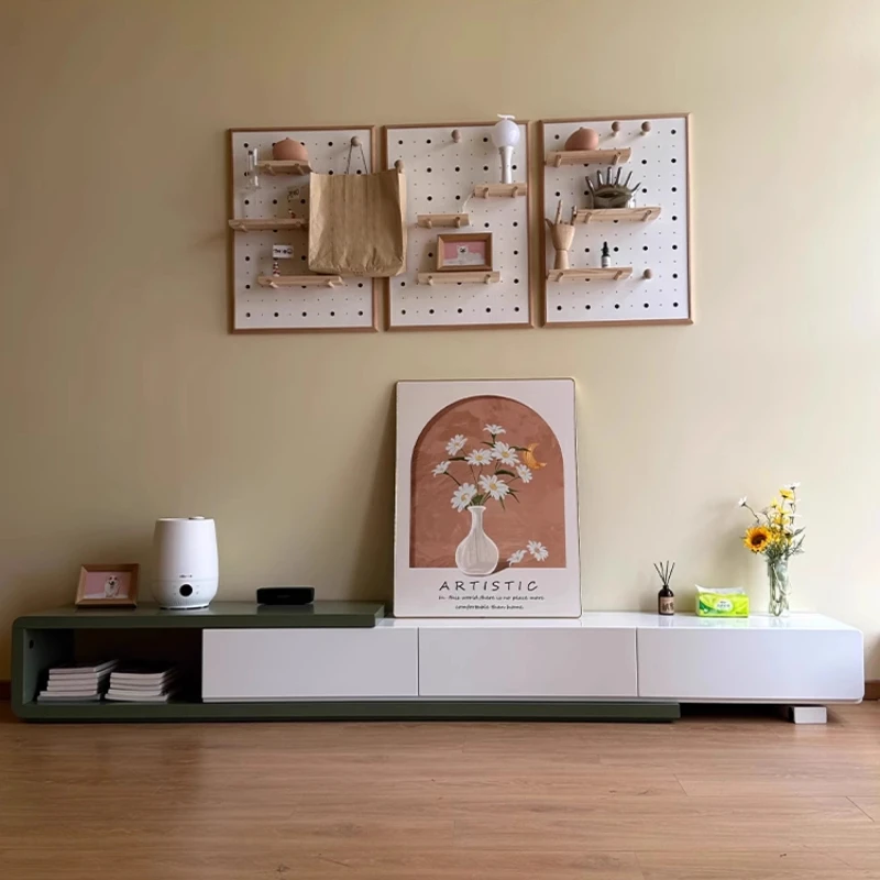 

Stand Floor Modern Tv Cabinet Solid Wood Living Room High Gloss Retractable Tv Stand White Entertainment Center Meuble Furniture