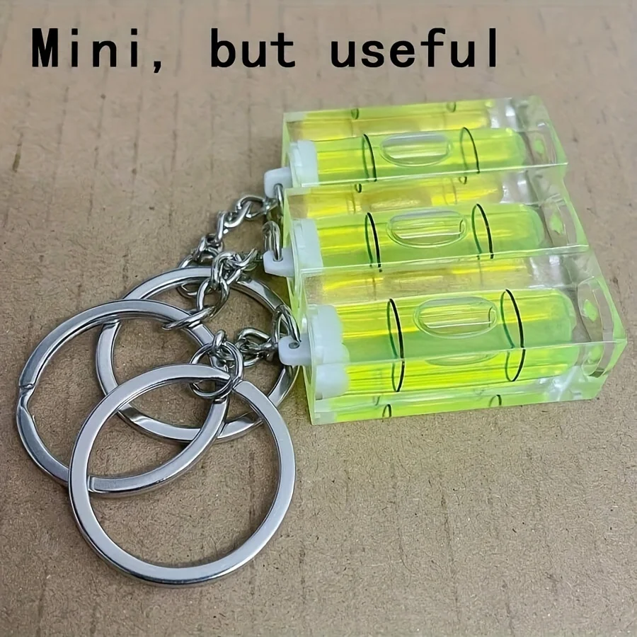 2 Pack Mini Pocket Spirit Level with Keychain, Portable Acrylic Measuring Tool Green, Ideal Gift for DIY Enthusiasts