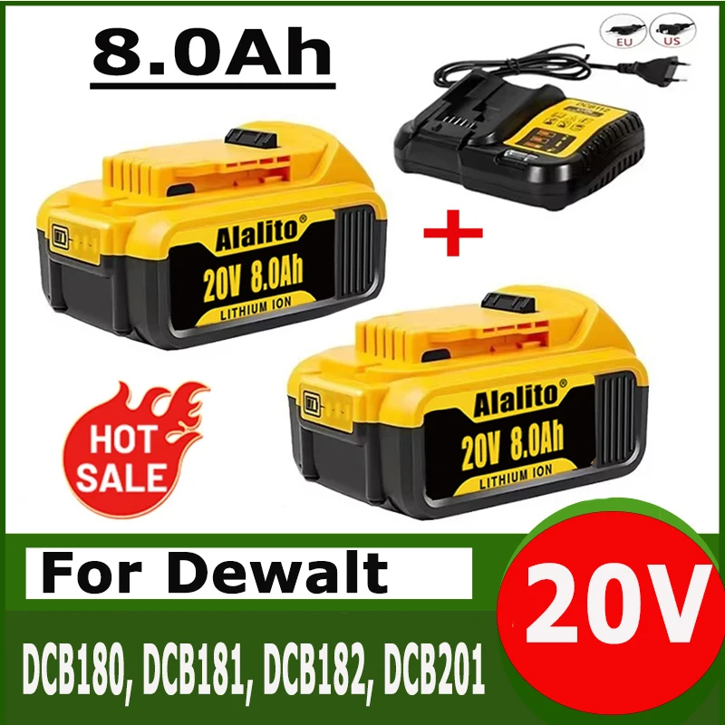 20V 6.0Ah 8Ah 12Ah Lithium Battery DCBP034 DCBP520 POWERSTACK Compact Battery For Dewalt’s series of 18V/20V Power Tool