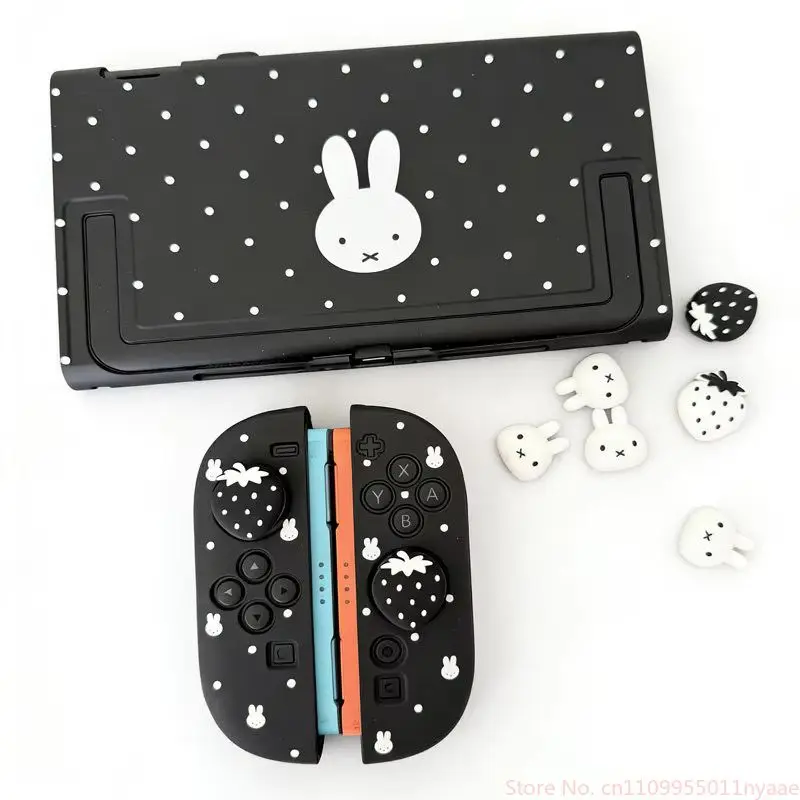 Miffy Polka Dot Protective Case For Nintendo Switch2 Oled Ns Lite Split Hard Shell Soft Grip Cover With Thumb Grips Cartoon Gift view 2