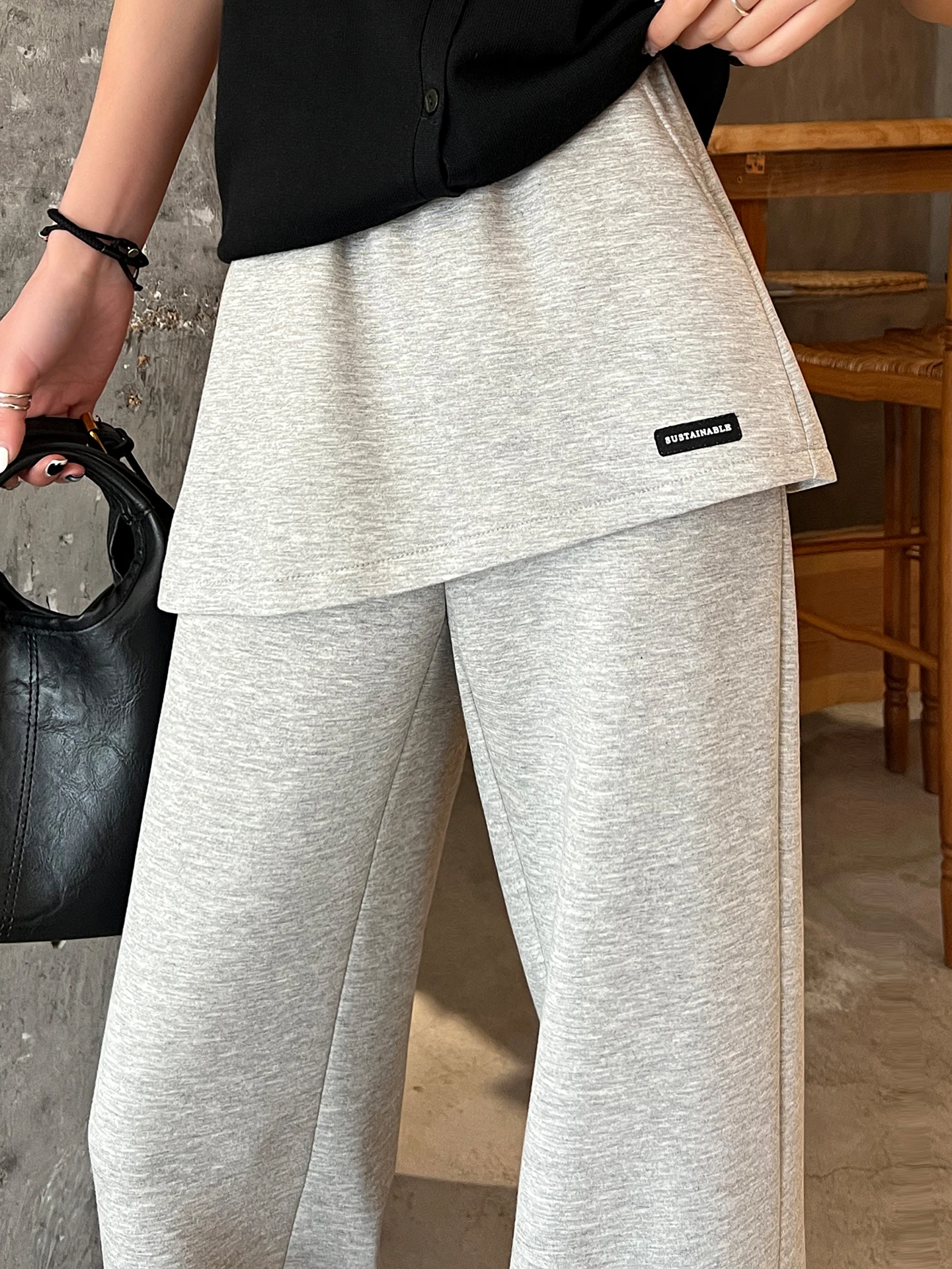 

Женские летние тонкие брюки-палаццо из модала с высокой талией, свободные, повседневные, в пол, с эффектом двухслойности, микро-клеш