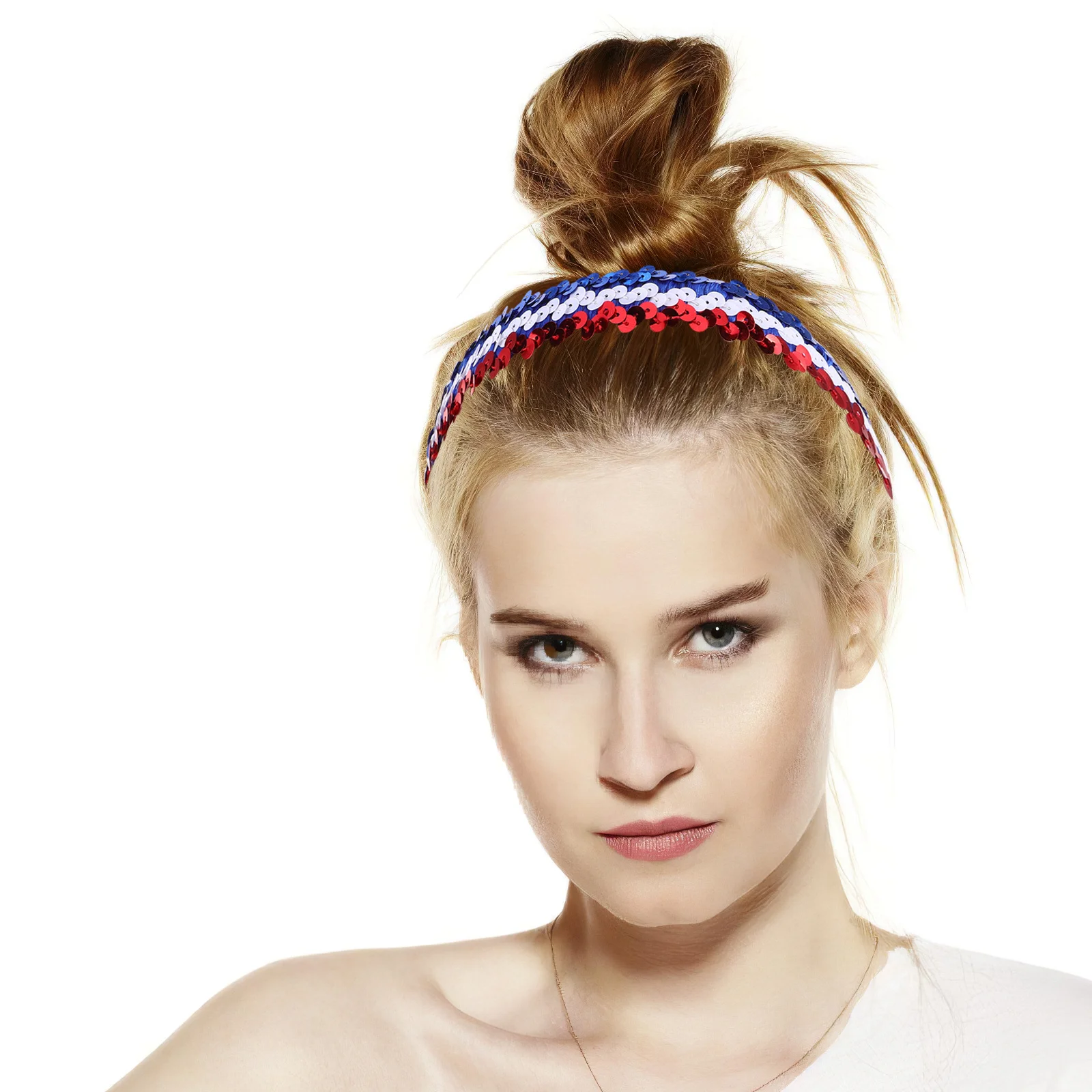 

4Pcs Elastic Sequin Headband Multicolor Glitter Hairband Sparkly Fashion Party Accessories Glitter Headband Sparkly Headbands