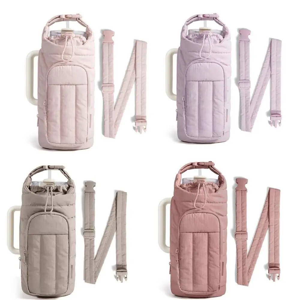 New Water-resistant Water Bottle Holder Bag Large Capacity Portable Carrier Bag with Strap Gym Accessories for Outdoor Sports