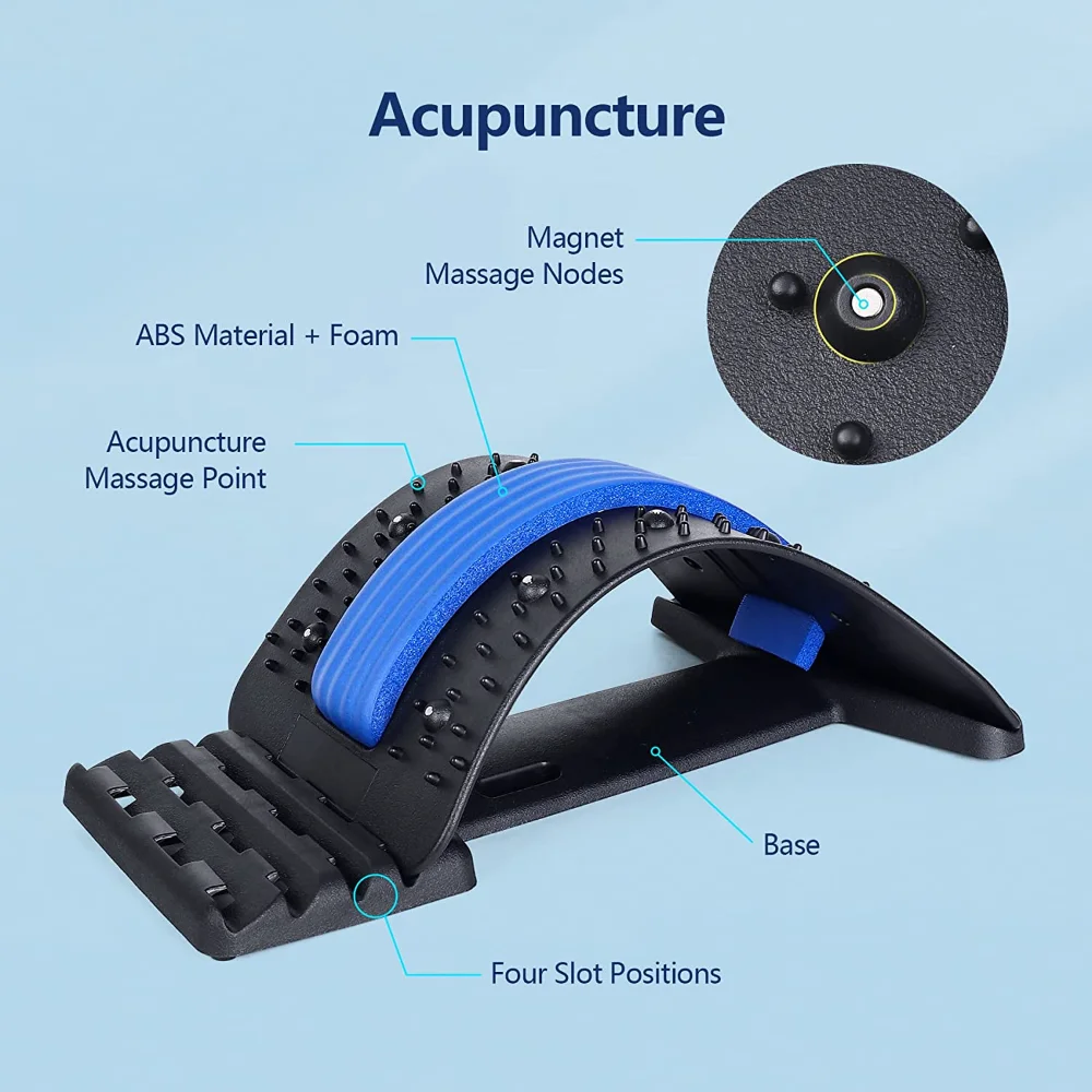 4 Level Magnetic Therapy Back Stretcher Massager Lumbar Spine Support Deck Pain Relief Chiropractic Lumbar Relief Back Cracker