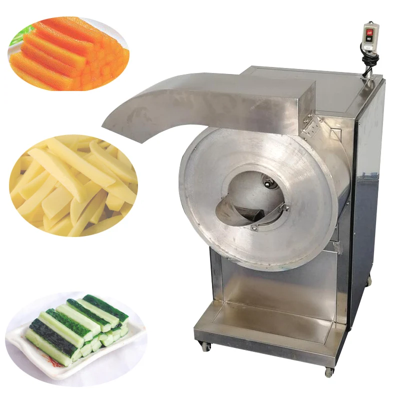 Commercial Automatic Vegetable Carrot Cutter Cassava Stick Slicer French Fries Shredder Sweet Potato Strip Cutting Machine