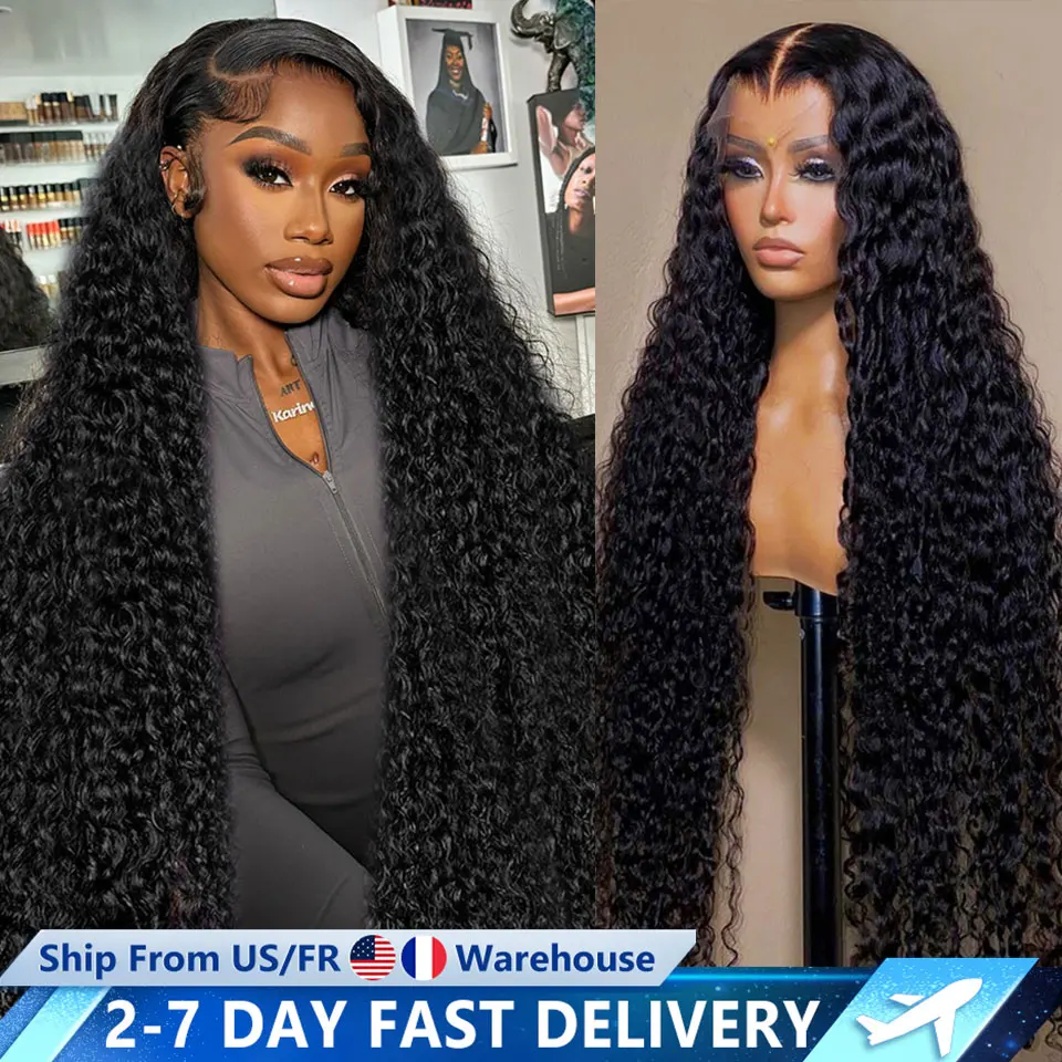 Deep Wave 13x4 HD Lace Frontal Wig 30 32 Inch Transparent 13x4 Water Wave Lace Frontal Human Hair Wigs For Women