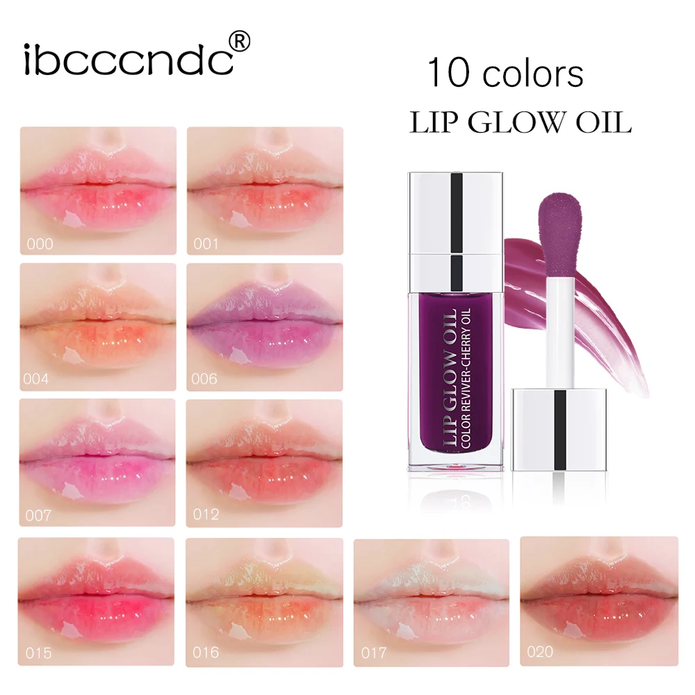 1Piece Moisturizing Lip Glow Oil Crystal Jelly Lip Oil Plumping Lip Gloss Sexy Lip Plumper Glaze Tinted Makeup Gift 10 Color