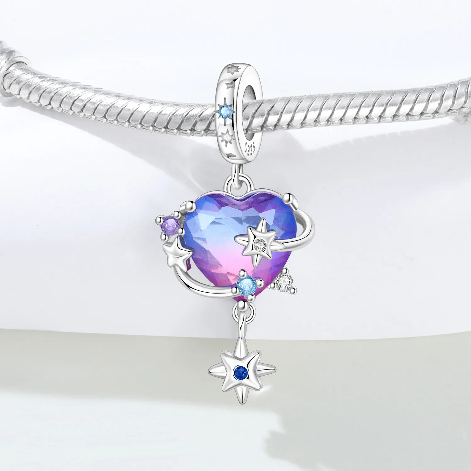 Orstarry 925 فضة الحب كوكب قلادة الخرز الأصلي سوار سحر مجوهرات حفلة DIY الهدايا العصرية