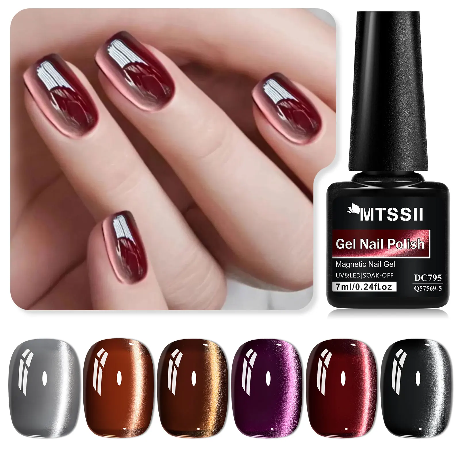 8 stücke Gelee Glas Perle Katze Magnetische Gel Nagellack Set Mit Magnet Stick Basis Gel Top Mantel Semi Permanent tränken Off UV Gel Kit