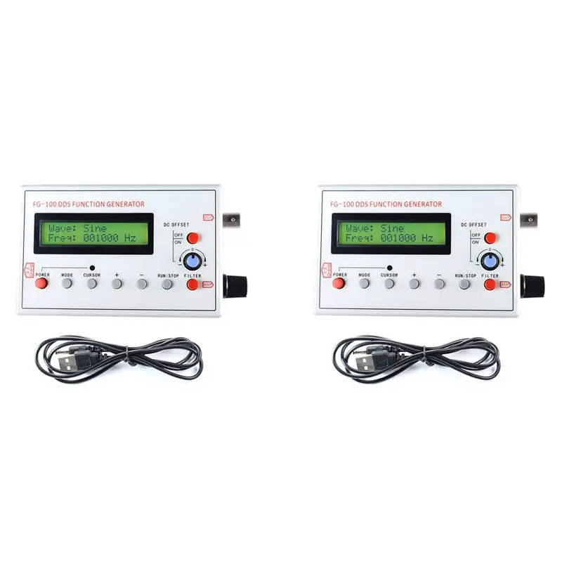 

YLS-2X FG-100 DDS Генератор функциональных сигналов с частотомером 1Гц - 500кГц, модуль синусоидальных, прямоугольных, треугольных и пилообразных волн